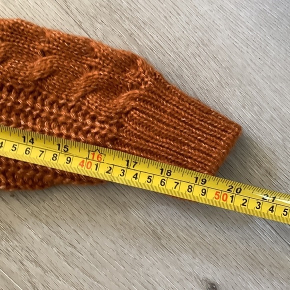 Chunky Cable Knit sweater turtleneck brown camel size M oversized‎ fall winter - Picture 5 of 10